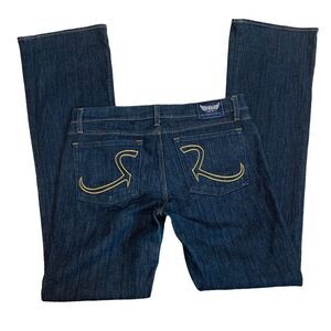 𝅺ROCK & republic dark wash denim jeans Sz 30 western stampede rodeo